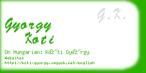 gyorgy koti business card